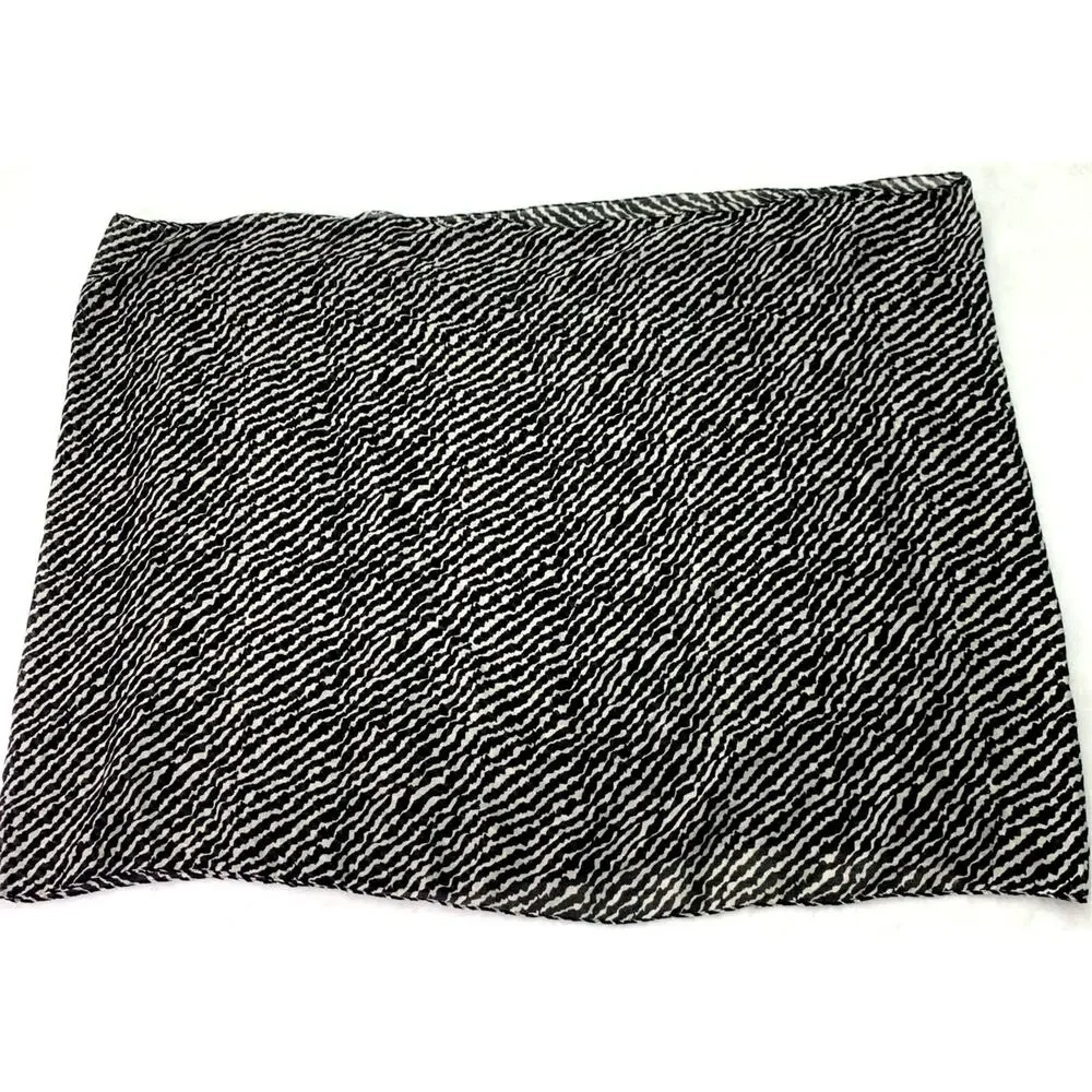 Apt 9 Womens Black Cream Zebra Print Infinity Scarf White Animal Print Preppy
